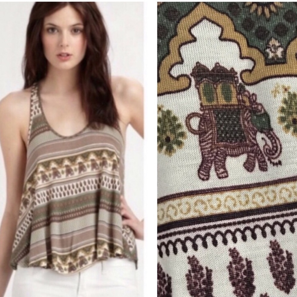 RARE Torn by Ronnie Kobo racerback elephant tank top
